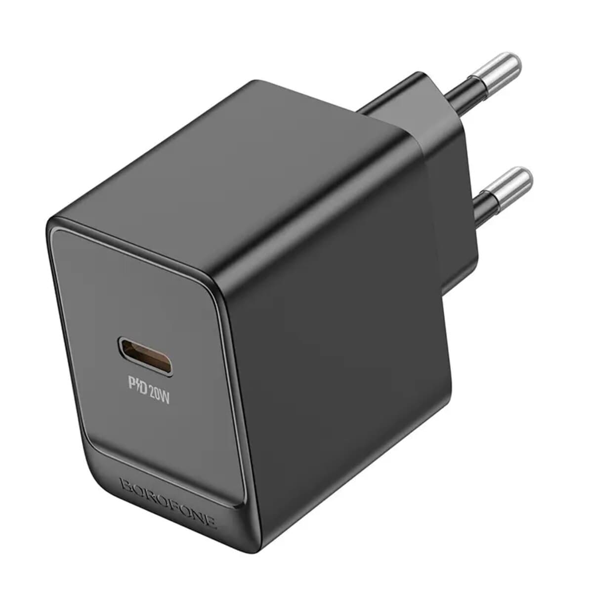 Зарядний пристрій BOROFONE BAS13A Erudite single port PD20W charger EU Type-C Black
