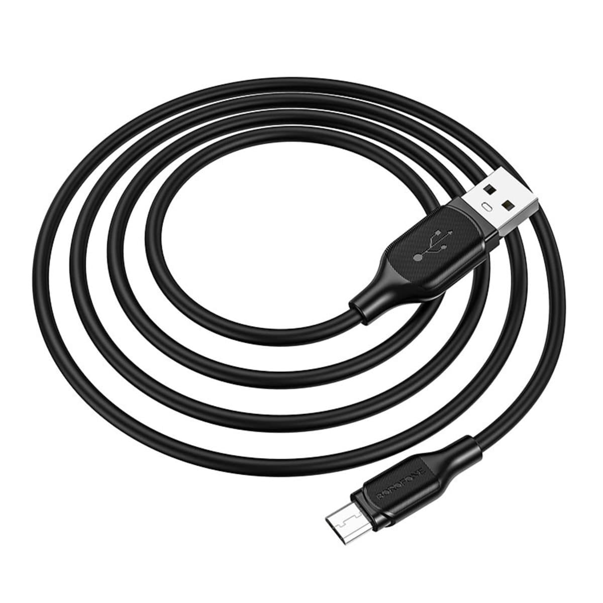 Кабель BOROFONE BX42 USB to Micro 2.4A 1м silicone TPE connectors Black (BX42MB)