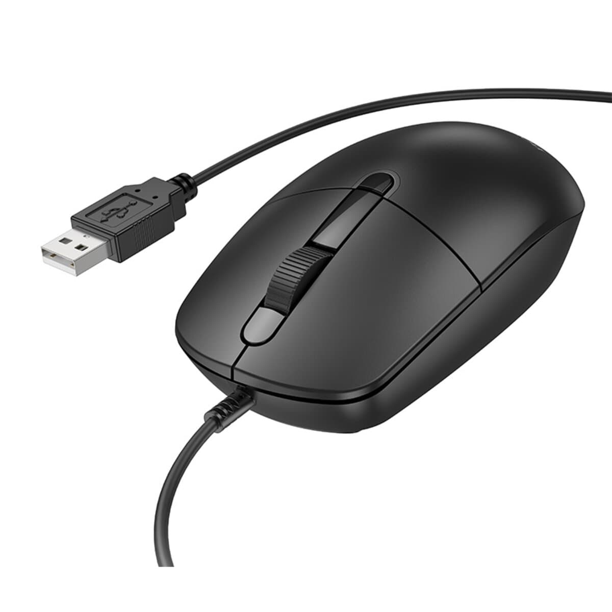Провідна мишка BOROFONE BG17 Morning business wired mouse USB 1.4m 1600 dpi Black