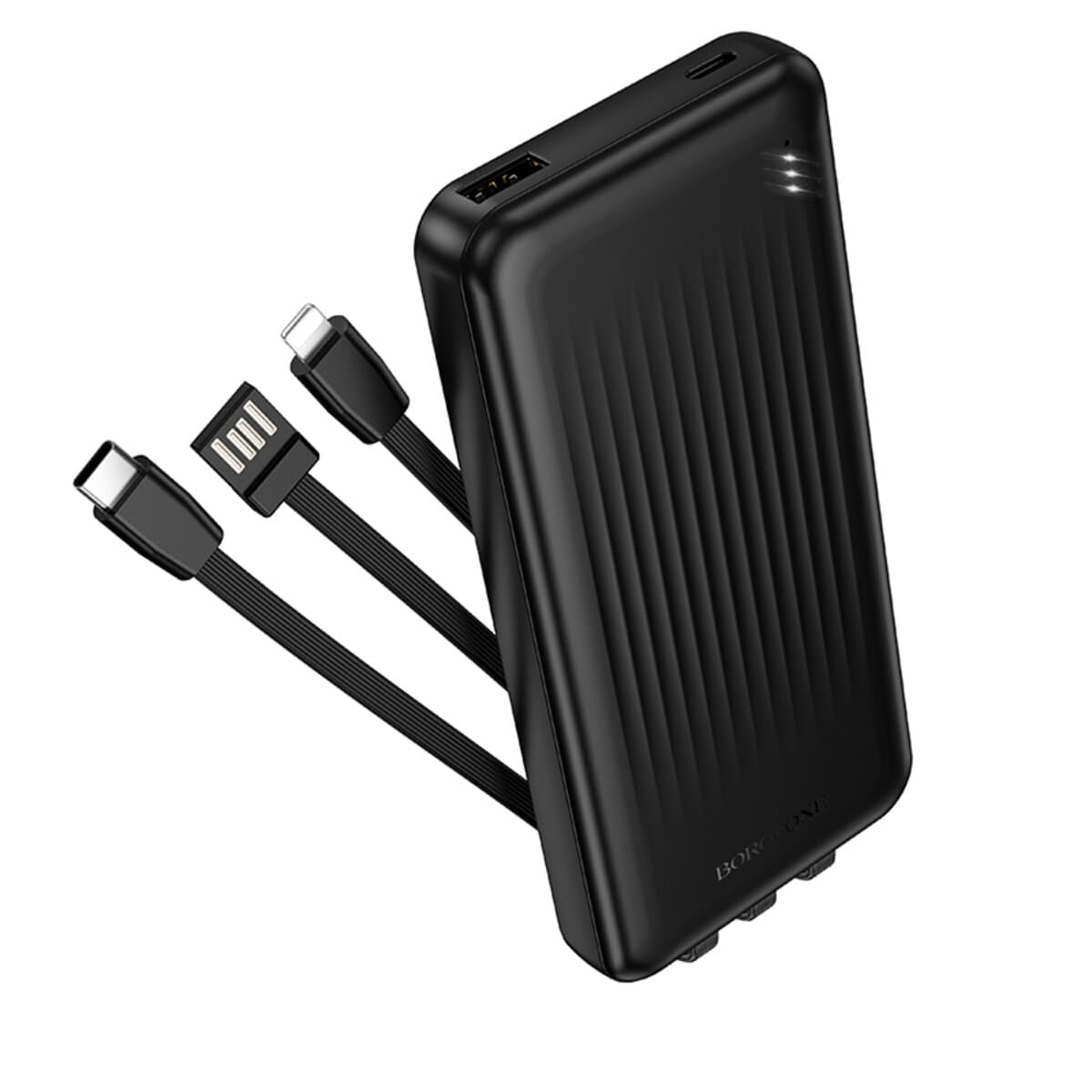 Powerbank павербанк УМБ BOROFONE BJ79 Clever power bank with 3 cables 10000mAh Black