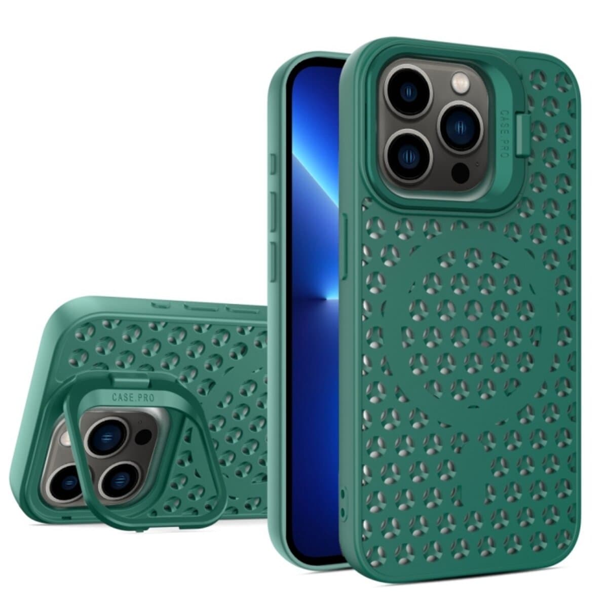 Защитный чехол-накладка Cosmic Grater Stand для Apple iPhone 13 Pro Dark Green (GRASTiP13PDarkGreen)