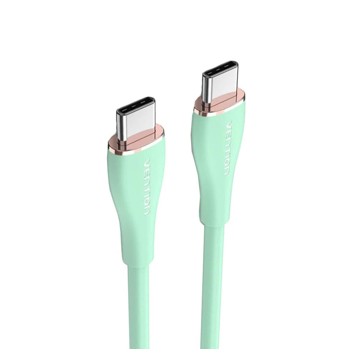 Кабель Vention Type-C to Type-C Cable 5A 1.5m Silicone Type Light Green (TAWGG)