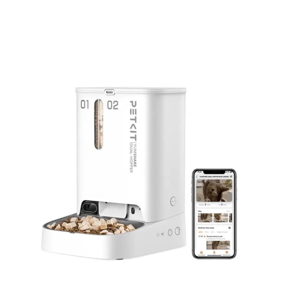 Розумна годівниця для котів собак PETKIT Yumshare Dual-Hopper із камерою White (P591)