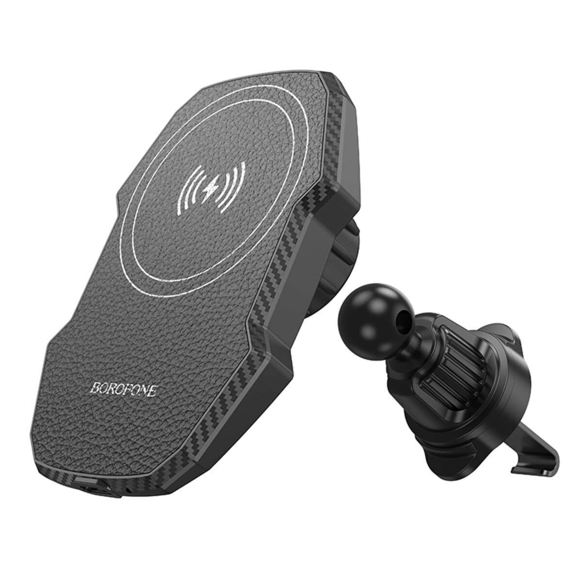 Держатель для телефона автодержатель с БЗП BOROFONE BH215 Adelante magnetic wireless fast charging car holder air outlet Black