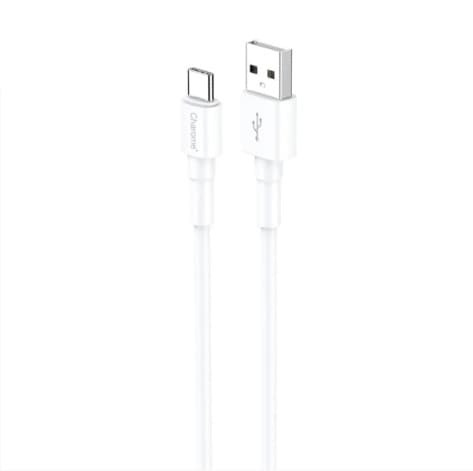 Кабель CHAROME C21-02 USB to USB-C charging data cable 1m 3A White
