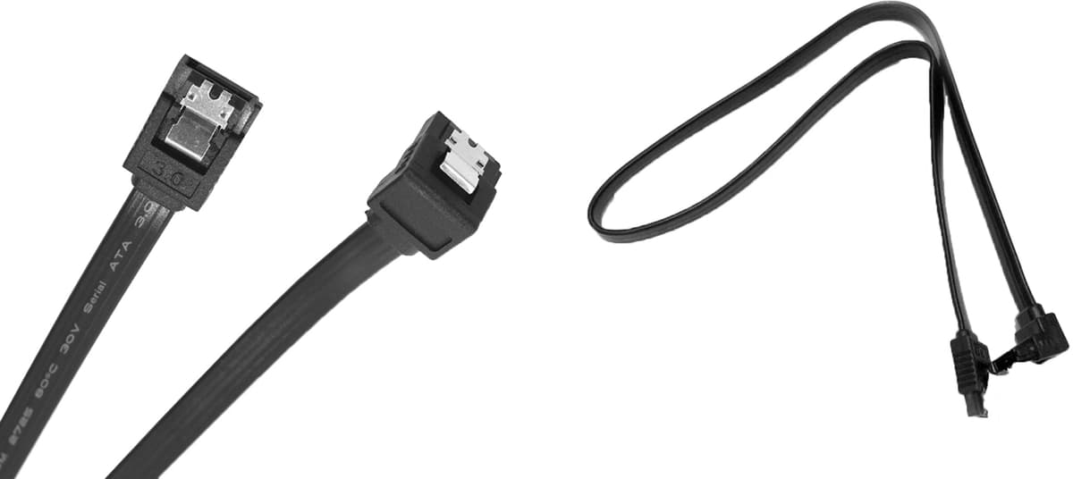 Кабель S1006 SATA 3.0 7pin FF 40см L-конектор Black