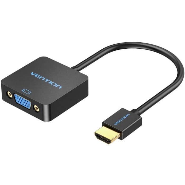 Перехідник Vention HDMI M to VGA F 1080P 60Hz 3.5мм Audio Micro USB Powered 15см Black (ACRBB)