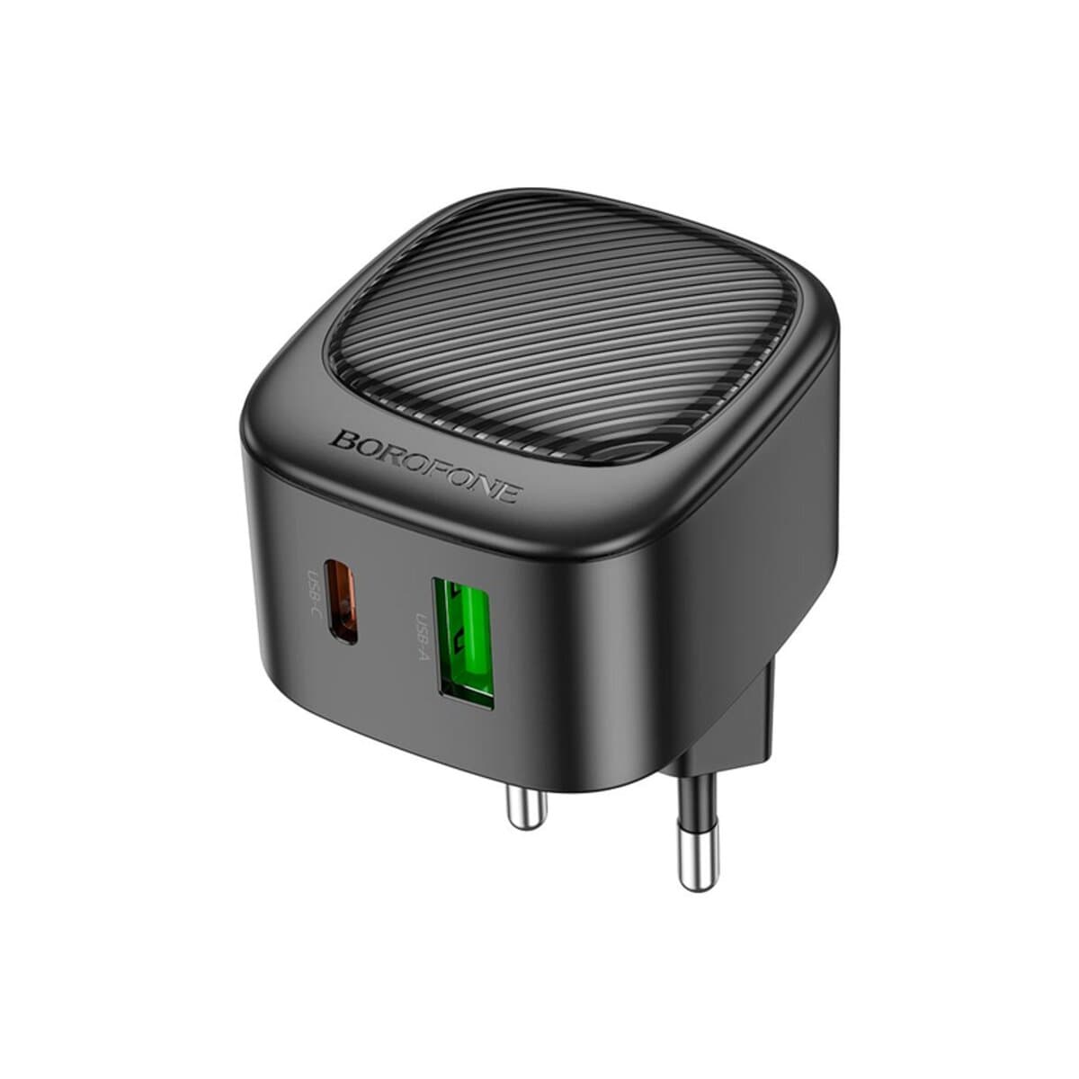 Зарядний пристрій BOROFONE BAS22A Fortune PD20W+QC3.0 1xType-C 1xUSB charger EU Black