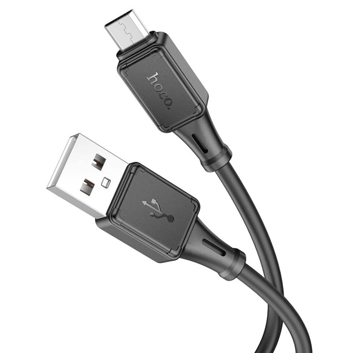 Кабель HOCO X101 Assistant silicone charging data cable USB to Micro-USB 2.4A 1m Black