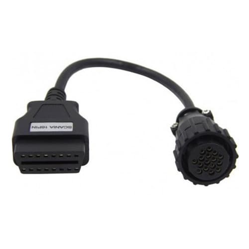 Кабель перехідник з OBD2 16pin мама на Scania DAF 16pin мама 17см Black (439265)