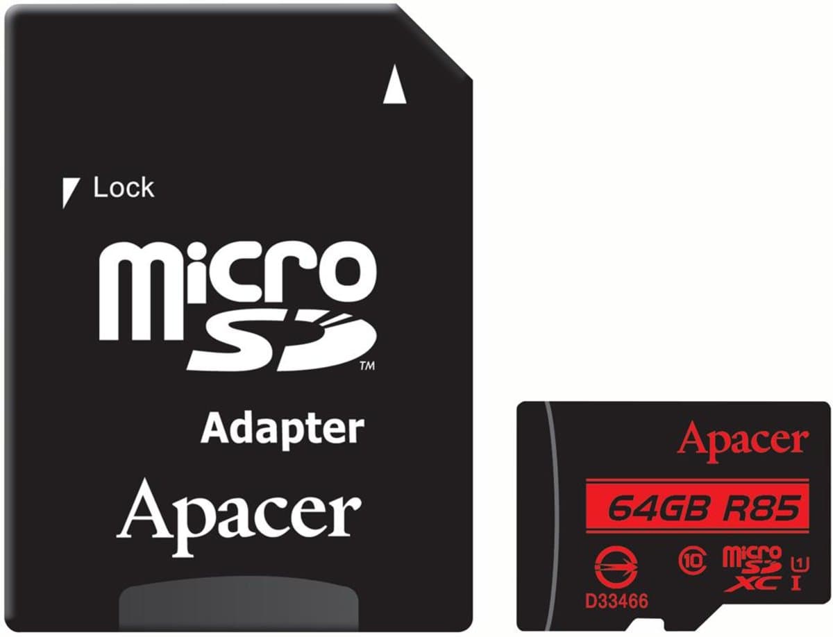 Карта пам'яті Apacer microSDXC UHS-1 64Gb 10 R85MB/s Adapter SD (AP64GMCSX10U5-R)