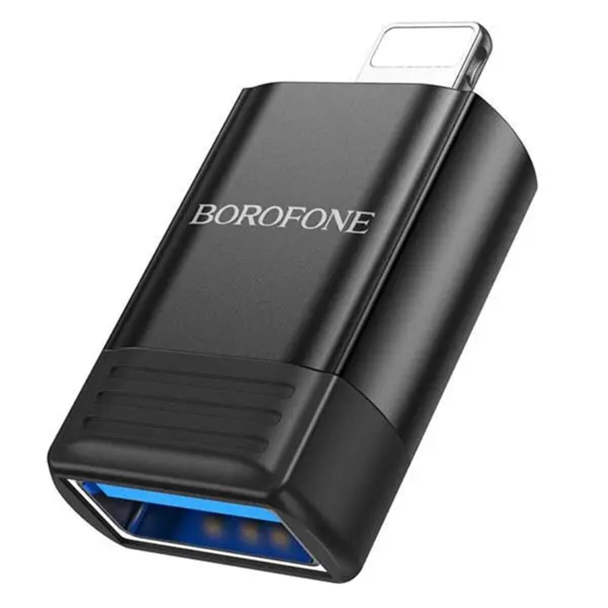 Адаптер перехідник BOROFONE BV18 iP male to USB female USB2.0 adapter Black