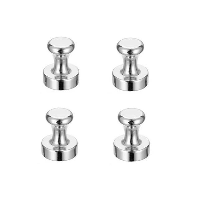 4шт неодимова магнітна шпилька пін для дошки холодильника 1.2x1.6см Silver (500409)