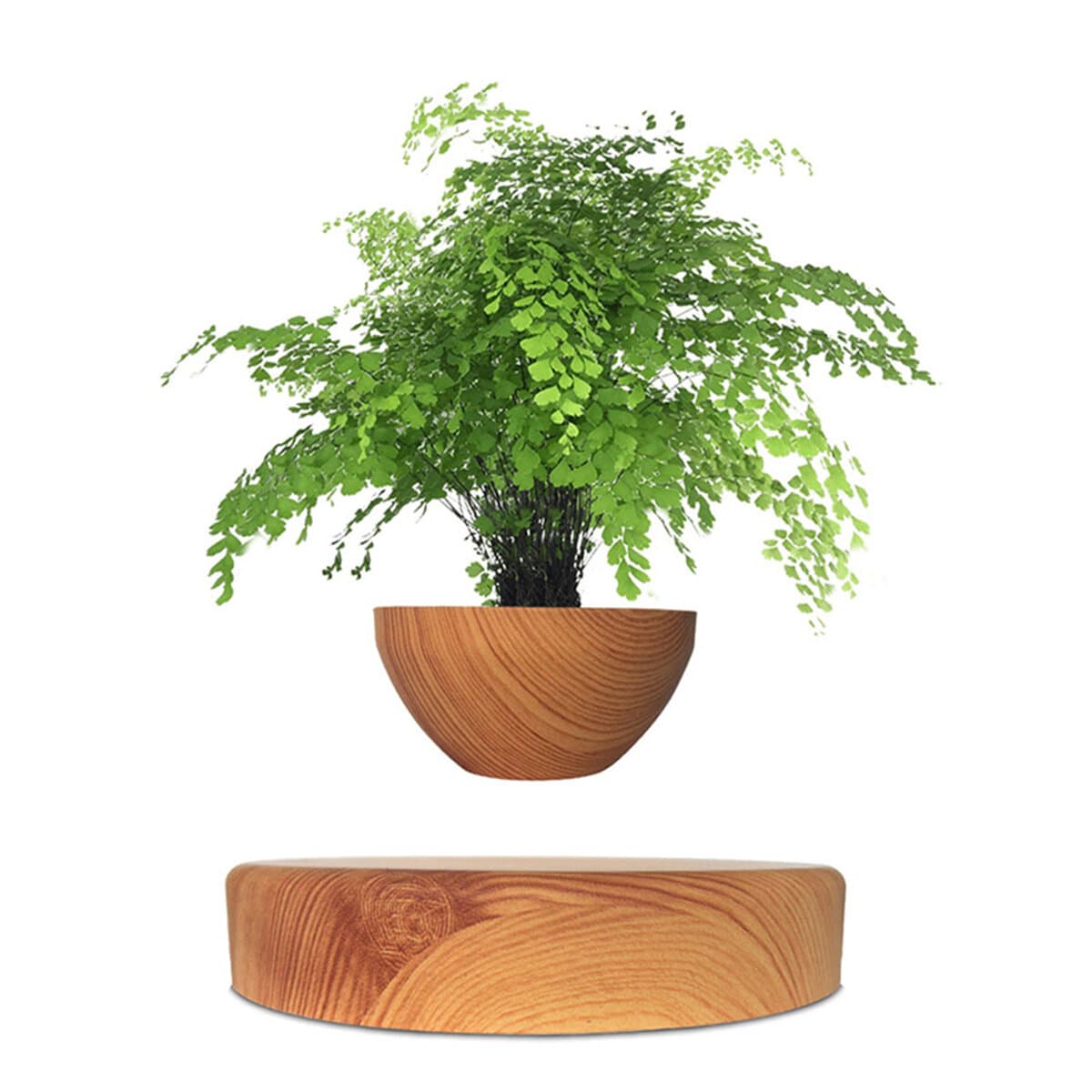 Магнітний левітуючий горщик вазон для рослин HCNT Magnetic Levitating Pot M10-PS ABS Wood Grain (SIM10-PS)