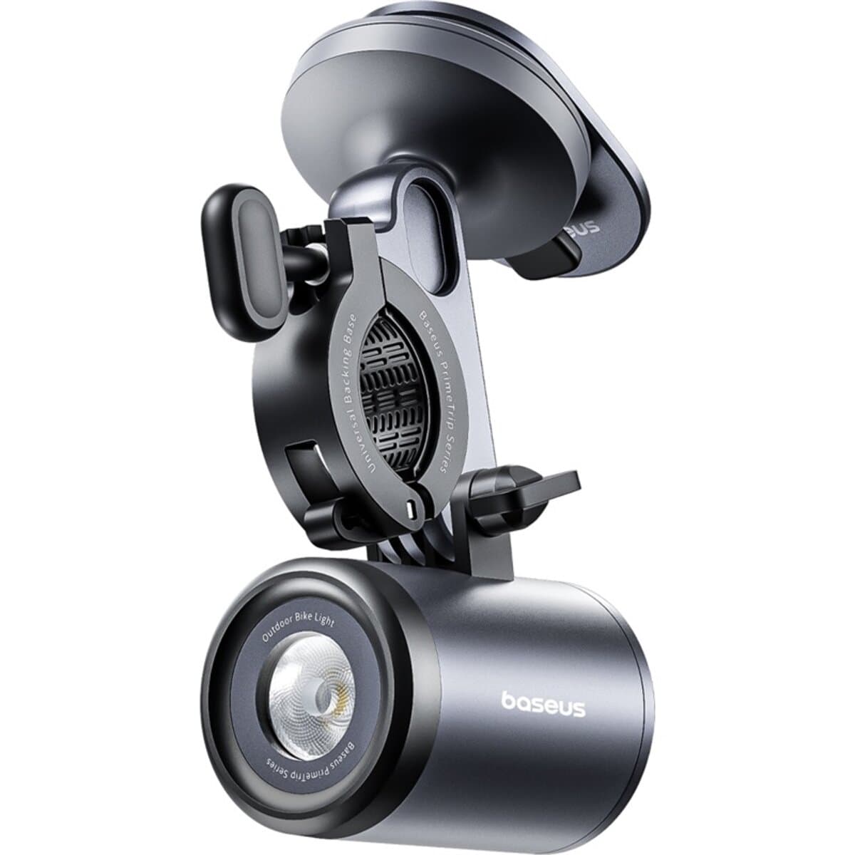 Велотримач для телефона передня велофара Baseus PrimeTrip Series Dual-Color Bike Light 2-in-1 Set Cosmic Black (C12569000121-00)