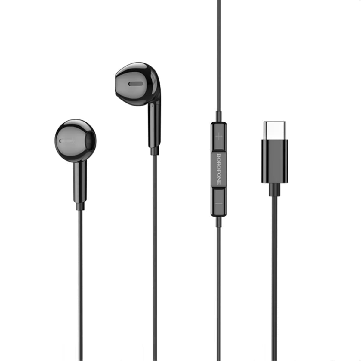 Дротові навушники BOROFONE BM71 Light song Type-C wire-controlled digital earphones with microphone 1.2м Black (BM71CB)
