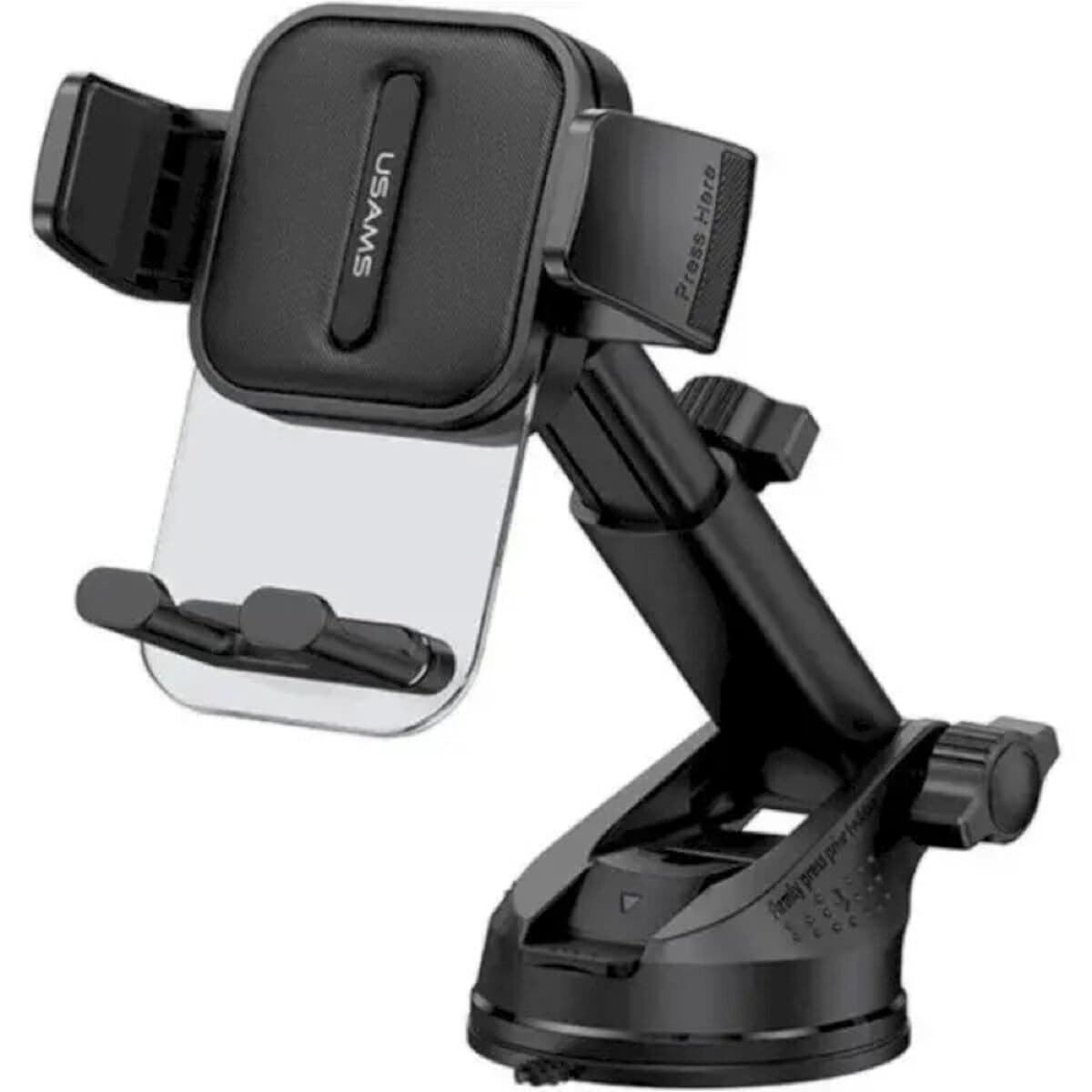 Автомобільний тримач автотримач Usams US-ZJ072 Car Center Console Retractable Transparent Holder Black (ZJ072ZJ01)