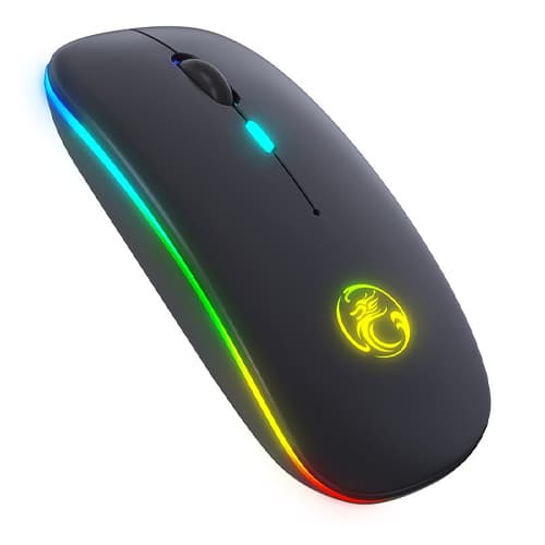 Бездротова мишка iMice E-1300 1600dpi USB 2.4ГГц і Bluetooth RGB підсвічування Black (534955)