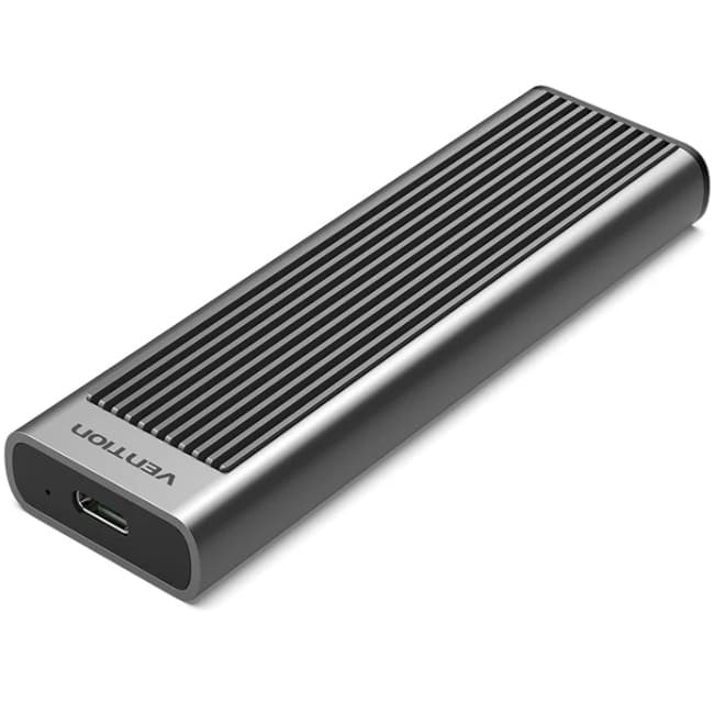 Зовнішня кишеня для SSD M.2 Vention NVME M-key USB Type-C 3.2 10Gbps Heat Sink Aluminum Grey (KPKH0)