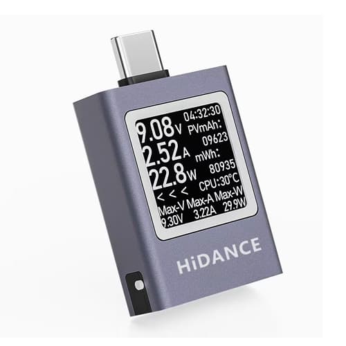 USB тестер тока напряжения емкости Hidance HDC-085C Type-C 0.85" OLED Black (877440)