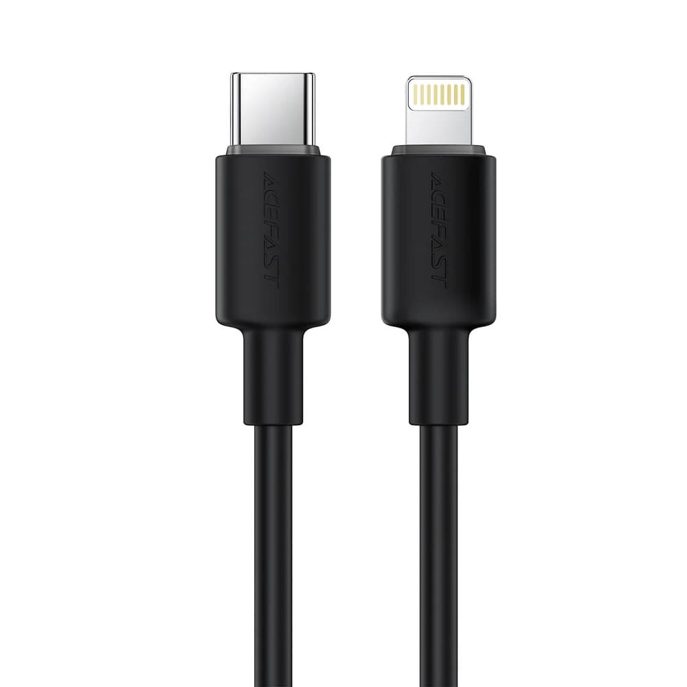 Кабель ACEFAST C25-01 Type-C to Lightninbg 3A 1.2m silicone charging data cable Black