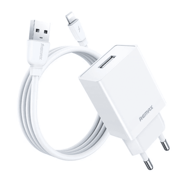 Зарядний пристрій з кабелем REMAX Kiddy Series RP-U95 2.4A Charger Set with Cable USB-Lightning White