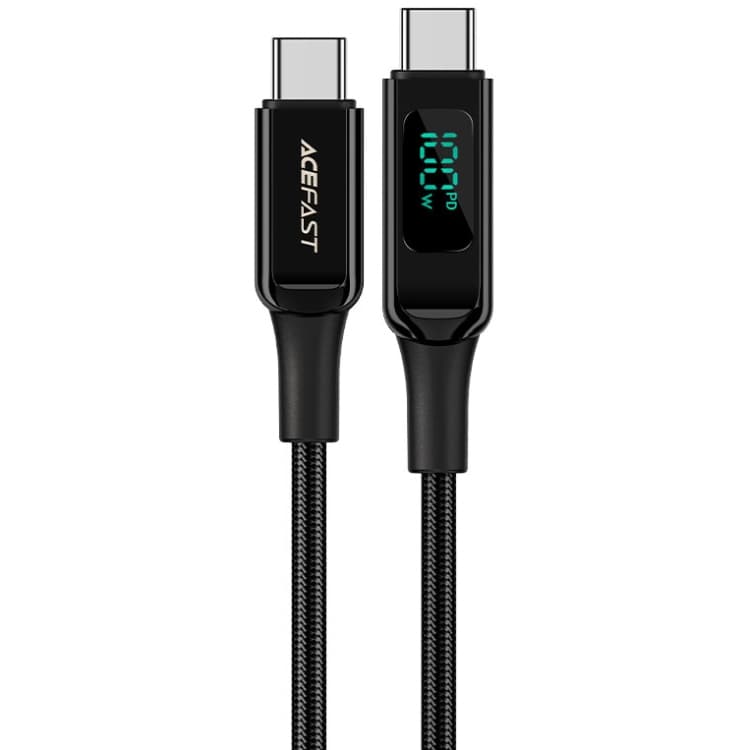 Кабель Acefast C6-03 USB 2.0 Type-C to Type-C 2 м 100W 5A with display Black