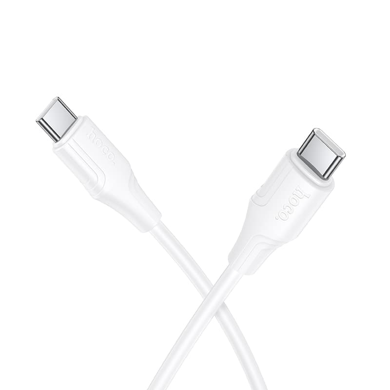 Кабель HOCO X124 Bien 60W 3A 1m silicone charging data cable Type-C to Type-C White
