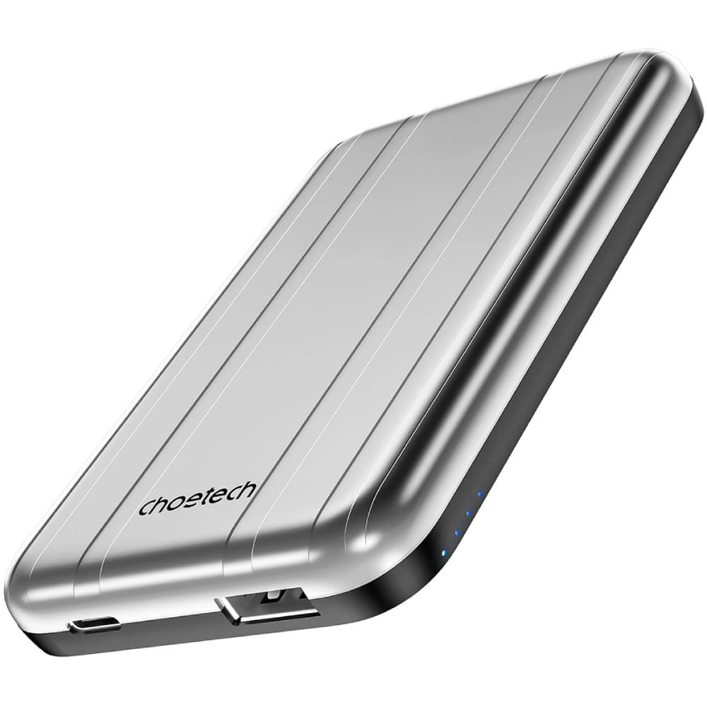 Powerbank павербанк УМБ Choetech B655 mini Magnetic Wireless 5000mAh USB Type-C In/Out Silver