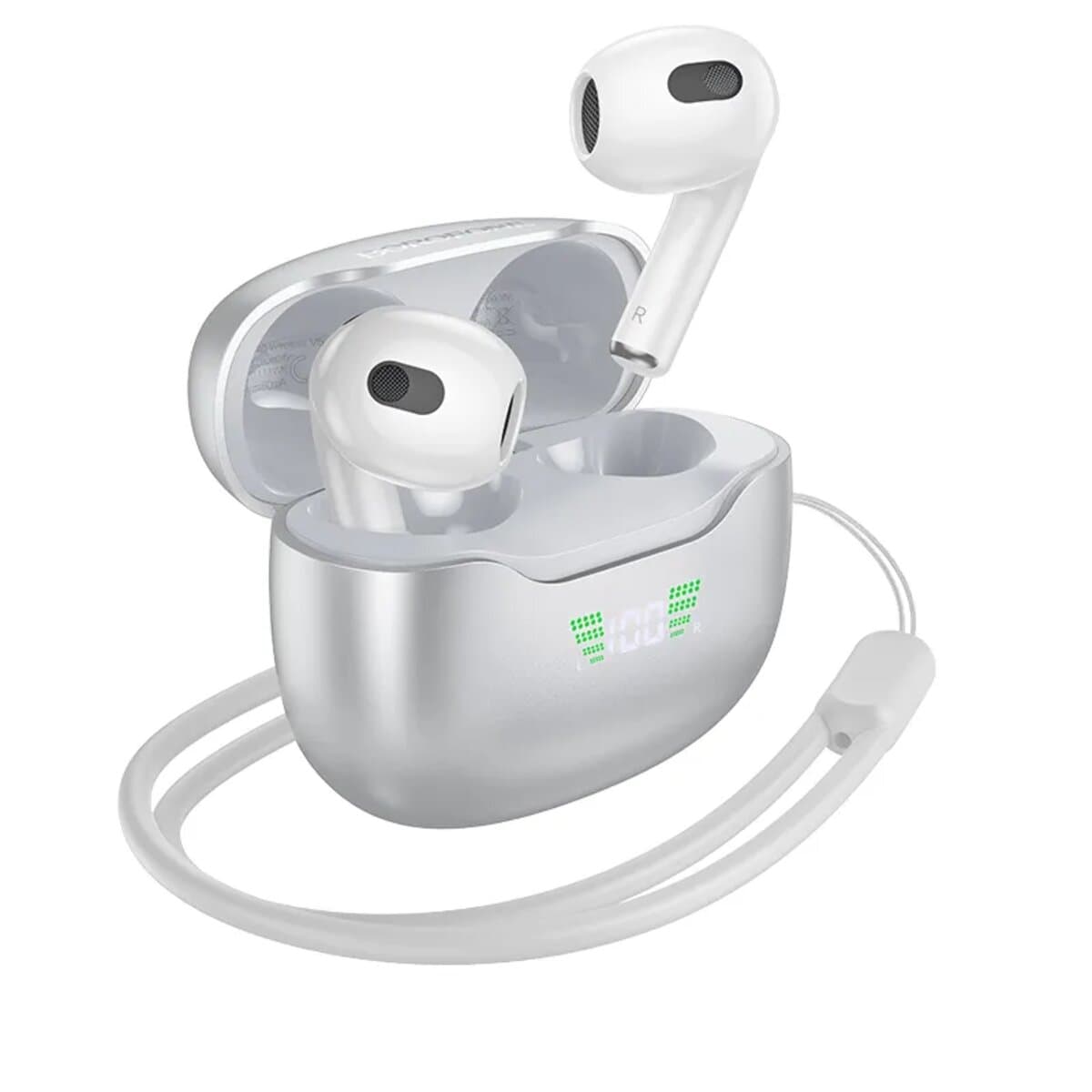 Беспроводные наушники BOROFONE BW40 Gratified true wireless BT5.3 headset 250mAh Frost Moon Silver (BW40FMS)