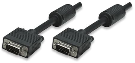 Кабель Manhattan VGA to VGA 15M-15M 1.8 м з феритами екранований Black (317757)