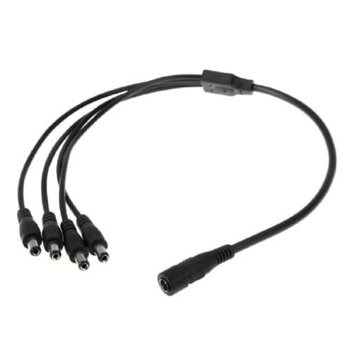 Сплиттер разветвитель питания для CCTV 1x4 5.5x2.1мм 40см Black (312621)