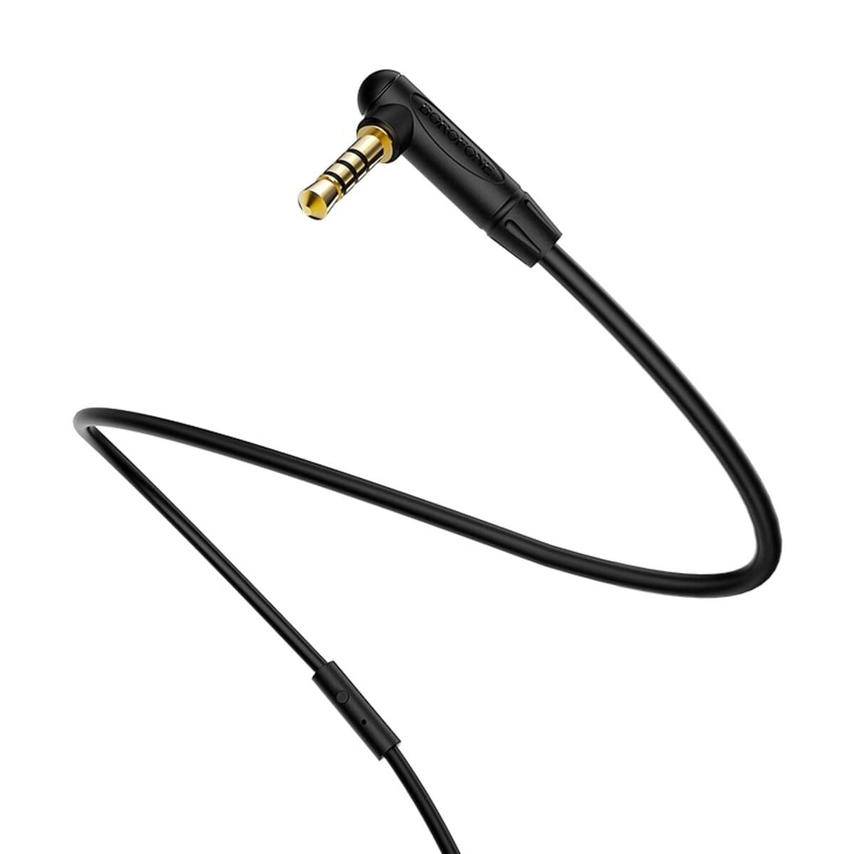 Аудіо-кабель BOROFONE BL5 audio AUX 3.5мм cable 1m with microphone Black (BL5B)