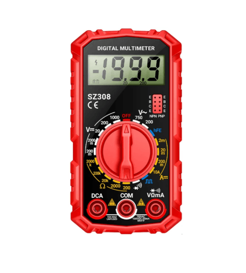 Мультиметр цифровий з продзвонкою Aneng SZ308 AC/DC опір ABS Крона 9В Red (500201)