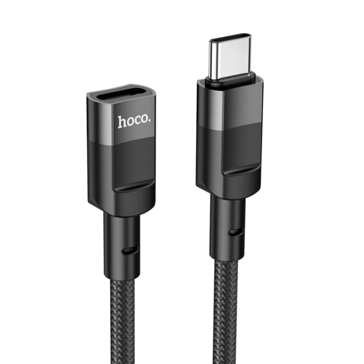 Кабель подовжувач HOCO U107 Type-C Male to Type-C Female USB2.0 extension cable 1.2m Black