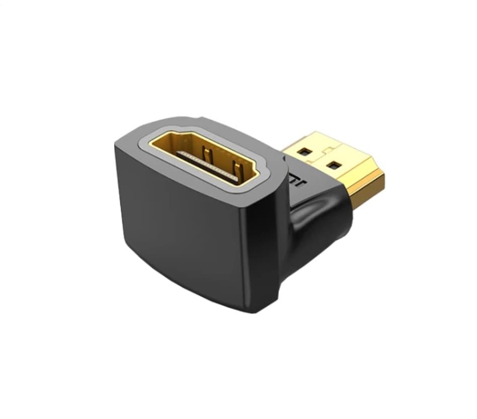 Переходник Vention HDMI F to HDMI M угол 90° 4K 60Hz PVC Black (AIOB0)