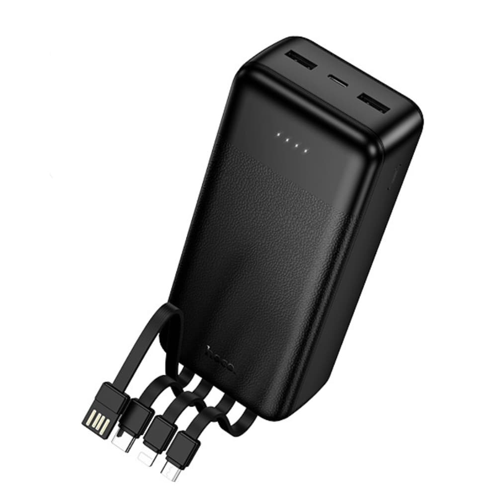 Powerbank павербанк УМБ HOCO J163B Wonderful with 4 cables 30000mAh 10W Black