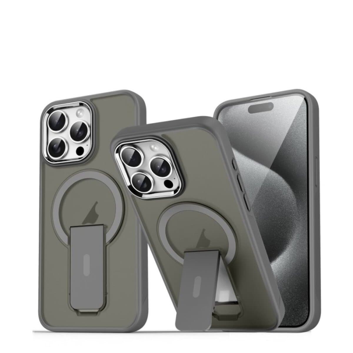 Захисний чохол-накладка Cosmic Magnetic Stand для Apple iPhone 15 Pro Max Grey (MagStand15PMGrey)