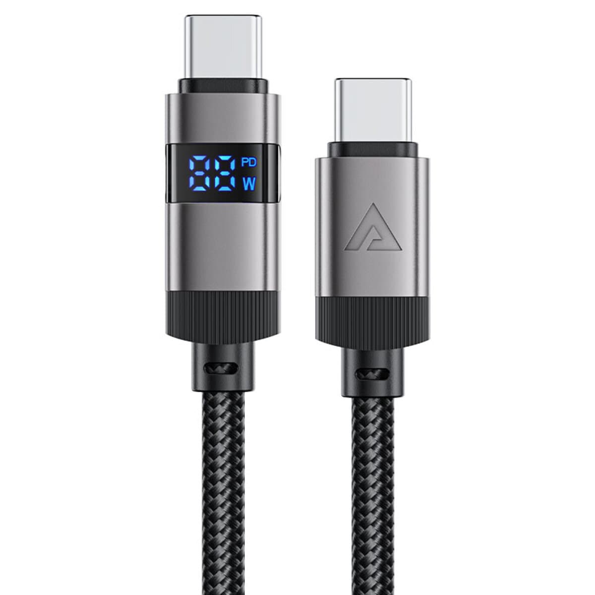 Кабель ACEFAST C15-03 Type-C to Type-C zinc alloy digital display braided charging data cable Black
