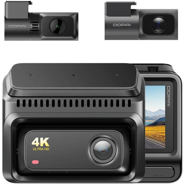 Автомобільний відеореєстратор DDPAI Dashcam Z60T + камера заднього виду + камера салону 3'' 3840x2160 Black
