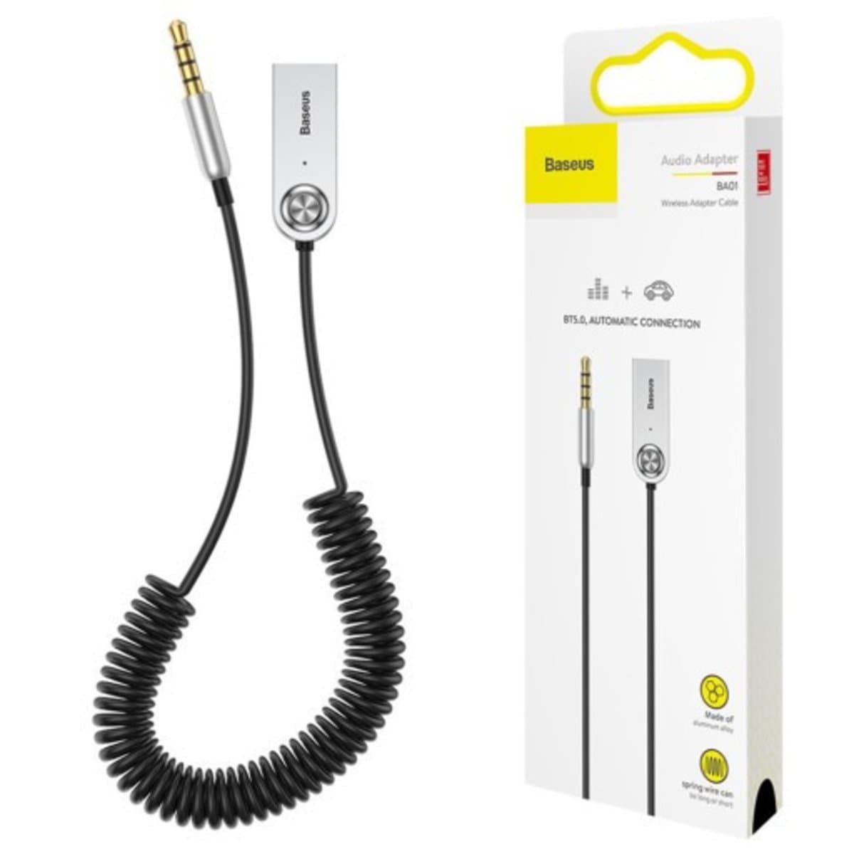 Bluetooth-трансмітер ресивер Baseus BA01 USB Wireless Adapter Cable BT5.0 Black (CABA01-01)