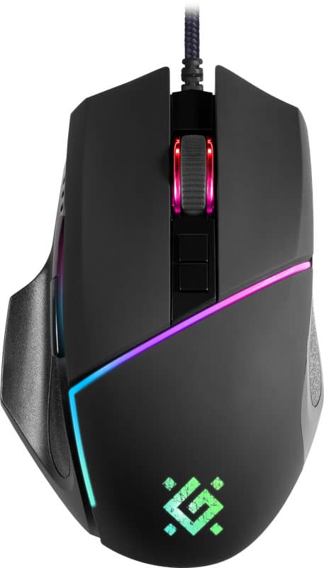 Игровая проводная мышка Defender Warfame GM-880L 12800dpi 8кн RGB Black (52880)