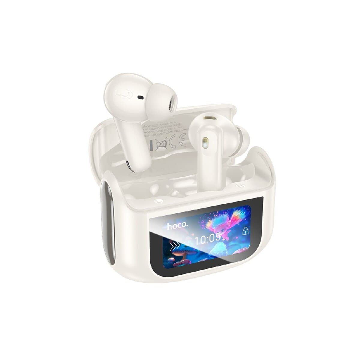 Бездротові навушники HOCO EQ21 Sandy true wireless ANC+ENC touch screen BT5.4 headset 400mAh Cloudy White