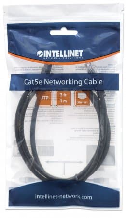 Патчкорд Intellinet 320740 UTP Cat.5e Біметал ССА 1м Black