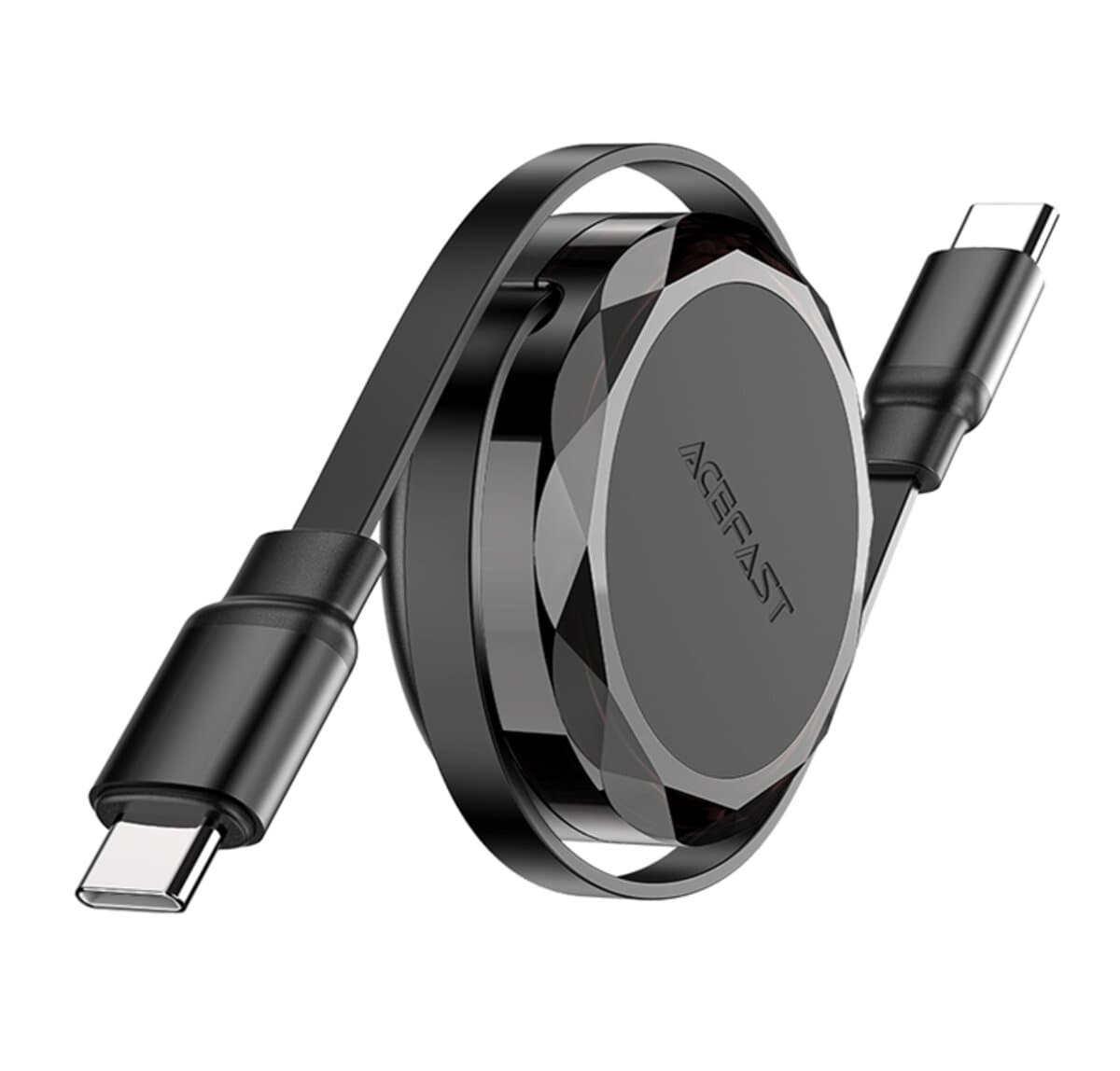 Кабель ACEFAST C13-03 Type-C to Type-C dual retraction charging data cable 0.8м Black