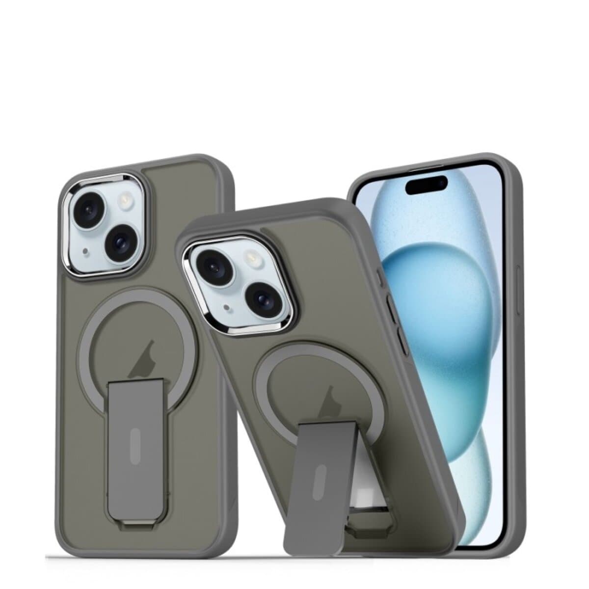 Защитный чехол-накладка Cosmic Magnetic Stand для Apple iPhone 15 Grey (MagStand15Grey)