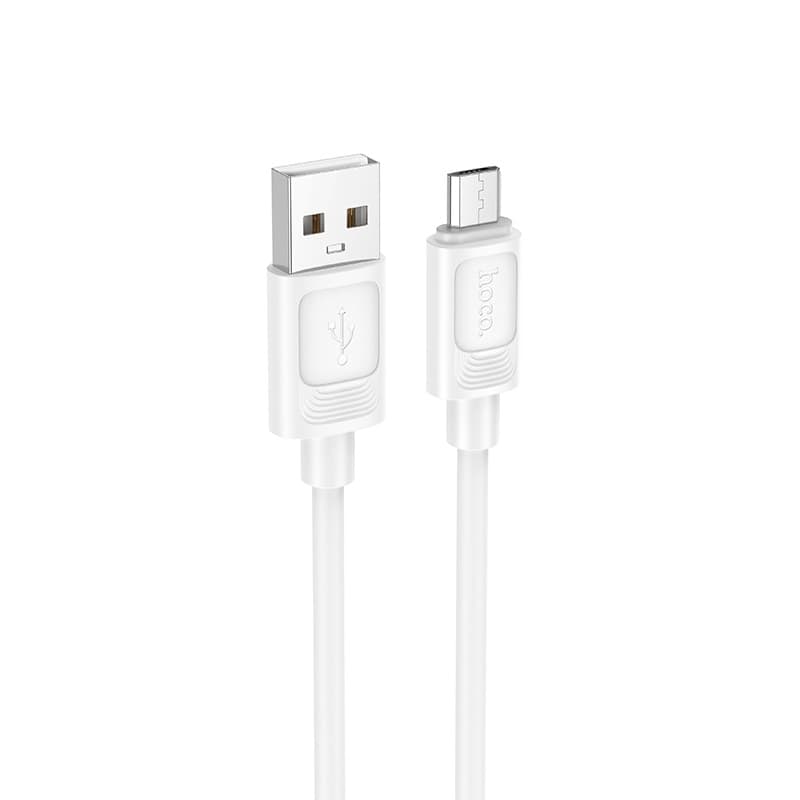 Кабель HOCO X122 Benefit 1m silicone charging data cable USB to Micro-USB White