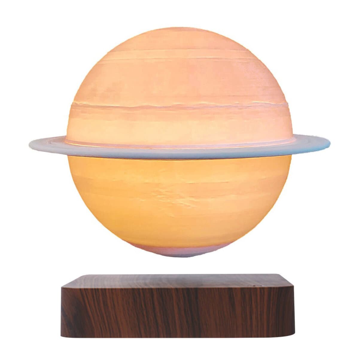 Магнітна левітуюча лампа нічник HCNT Levitating Lamp Saturn ABS Dark Wood Grain (SIM10-GW5-S)