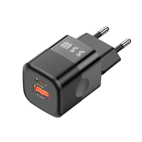 Зарядний пристрій KUULAA JMX-33W 1xUSB 1xType-C QC3.0 PD 33Вт Black (677006)