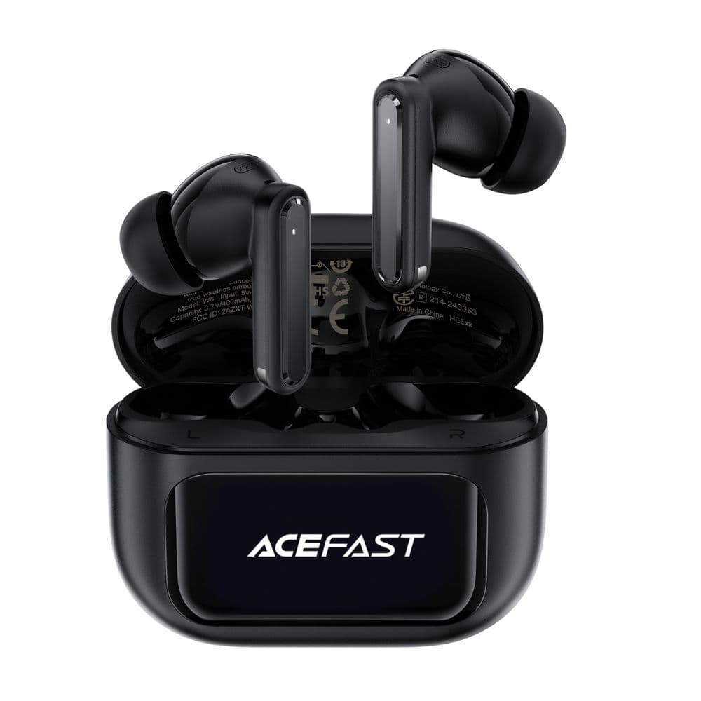 Бездротові навушники TWS ACEFAST W6 smart screen BT5.4 ENC IPX4 400mAh Black